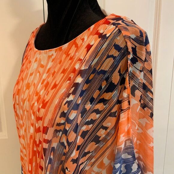 Chico’s Summery Shapes Mesh Split Sleeve Poncho Top Medium - Picture 6 of 13